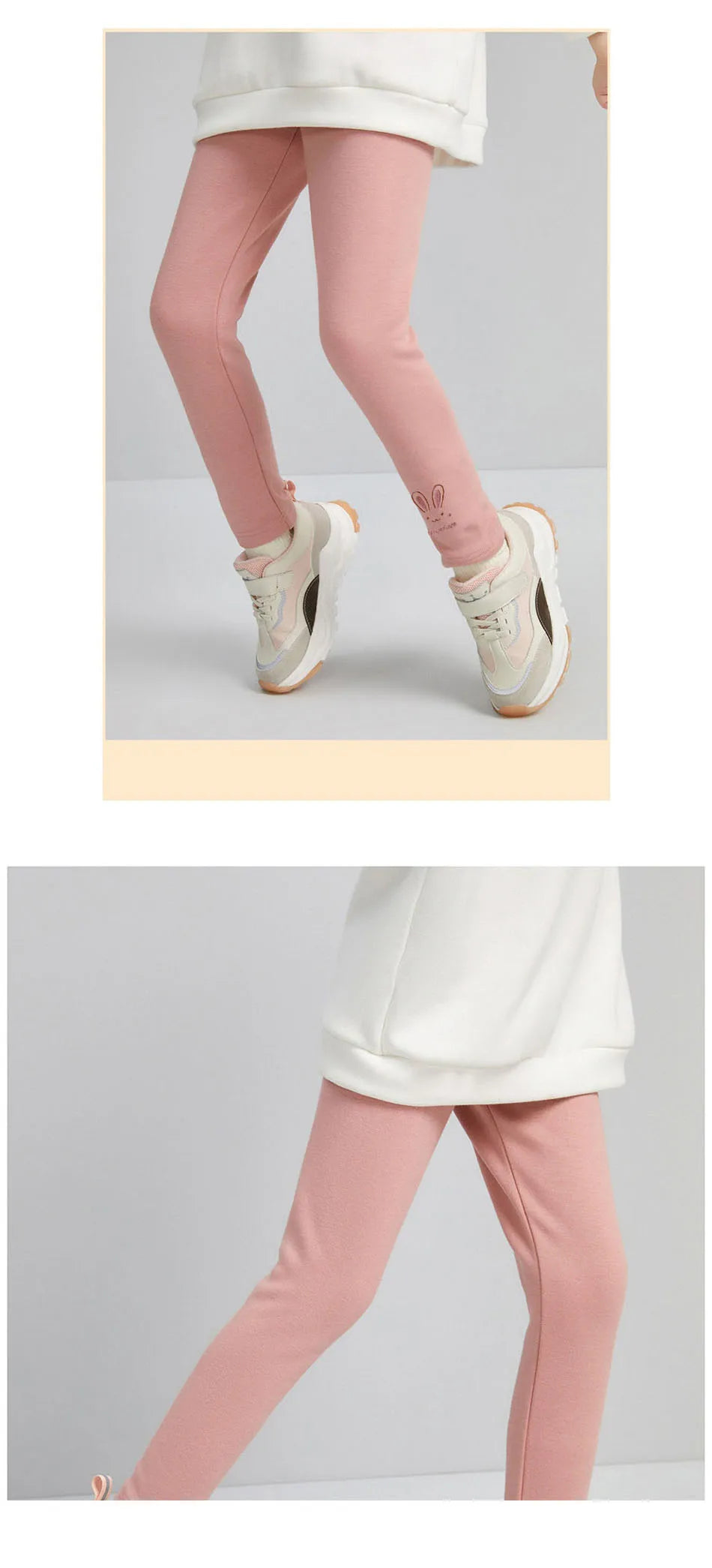 Girls Fleece-Lined Bunny Leggings (3-8Y)