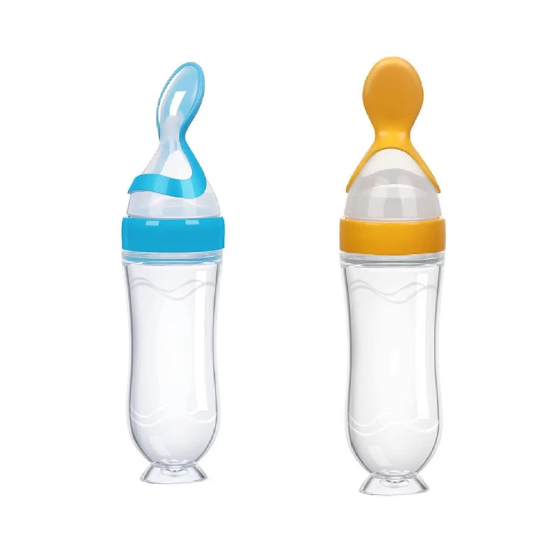 90ML Safe Newborn Baby Feeding Bottle Toddler Silicone Squeeze Feeding Spoon Milk Bottle Training Feeder Food Supplement Tools