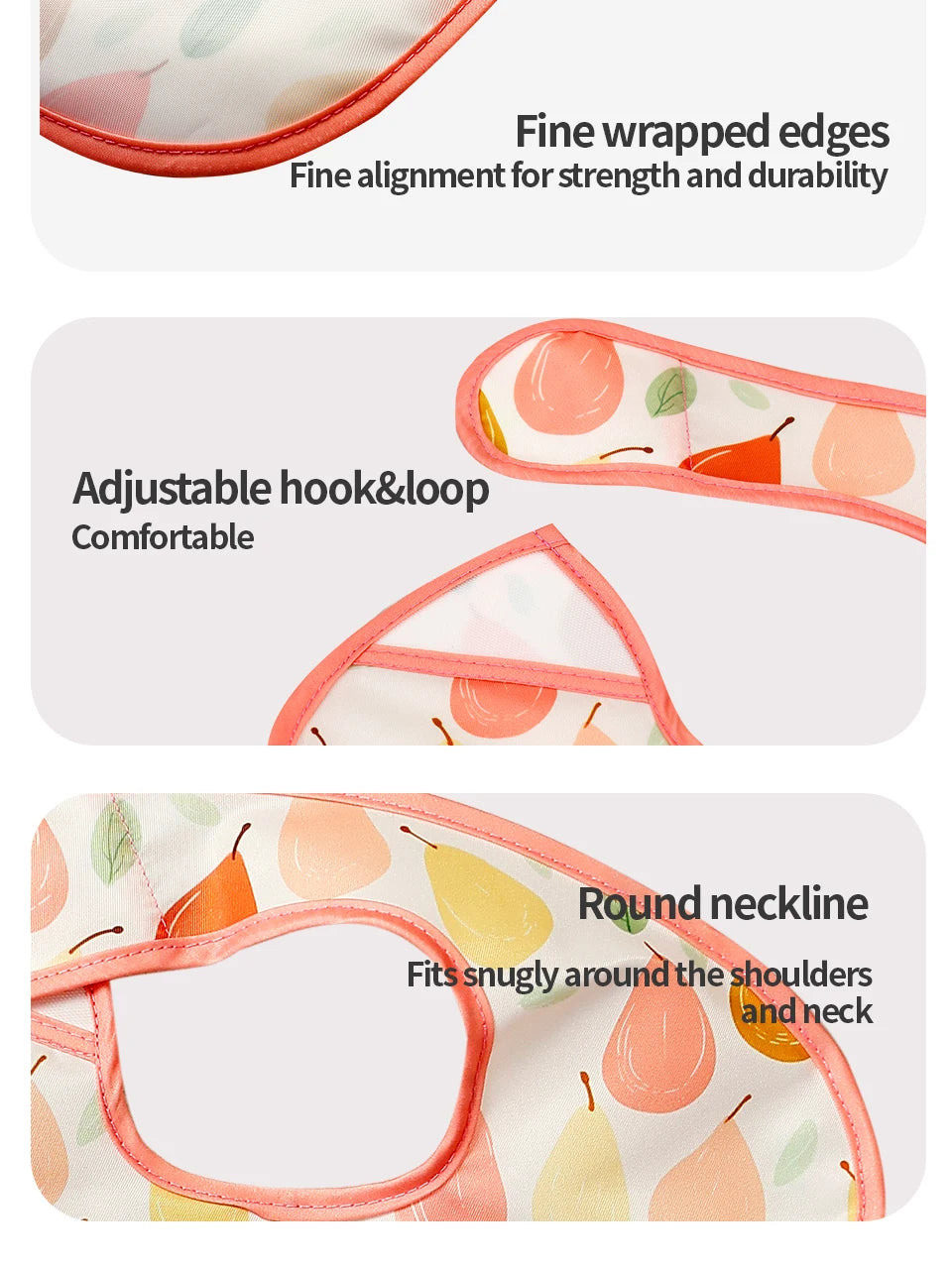 Baby Adjustable Bibs with Pocket – 3 Pack