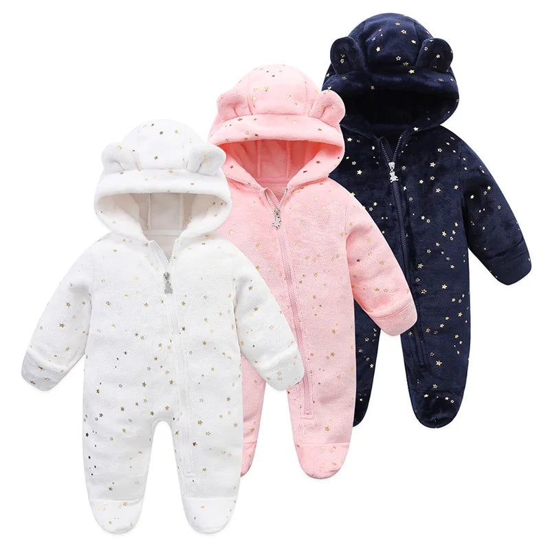 Baby Flannel Romper - Cartoon Print (0-19M)