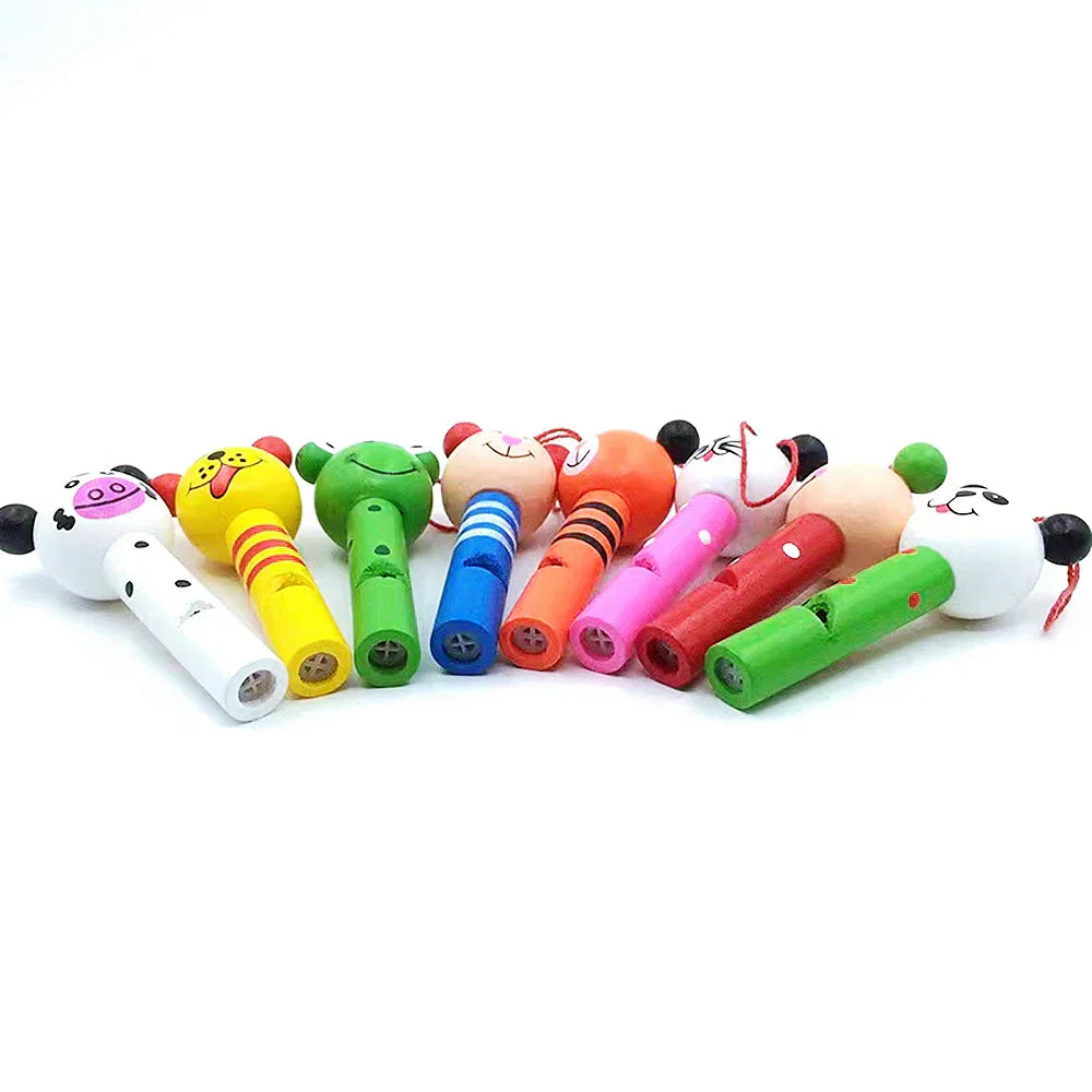 Wooden Mini Cute Animal Whistle Toys-4
