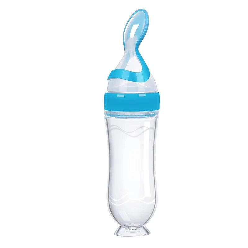 90ML Safe Newborn Baby Feeding Bottle Toddler Silicone Squeeze Feeding Spoon Milk Bottle Training Feeder Food Supplement Tools