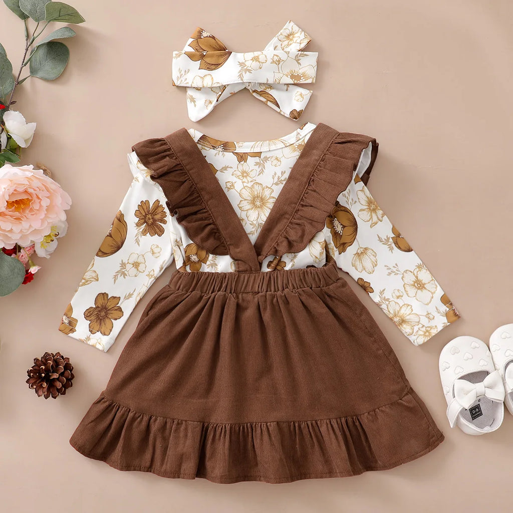 Newborn Baby Girl 3-Piece Floral Outfit Set