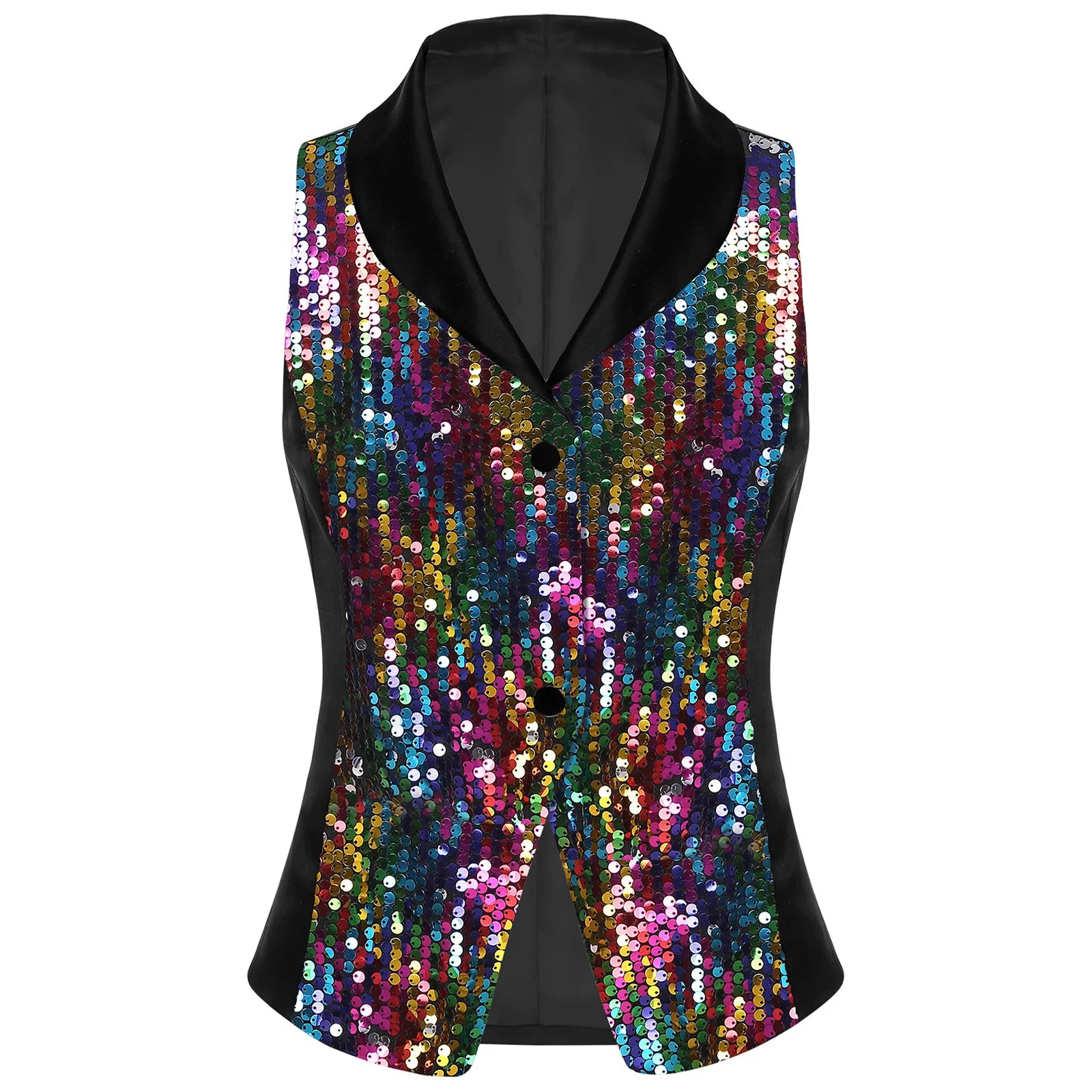 Girls' Sequin Lapel Waistcoat | Jazz Dance & Performance Vest Ages 6–16