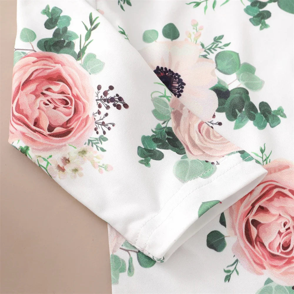 Newborn Baby Girl 3-Piece Floral Outfit Set