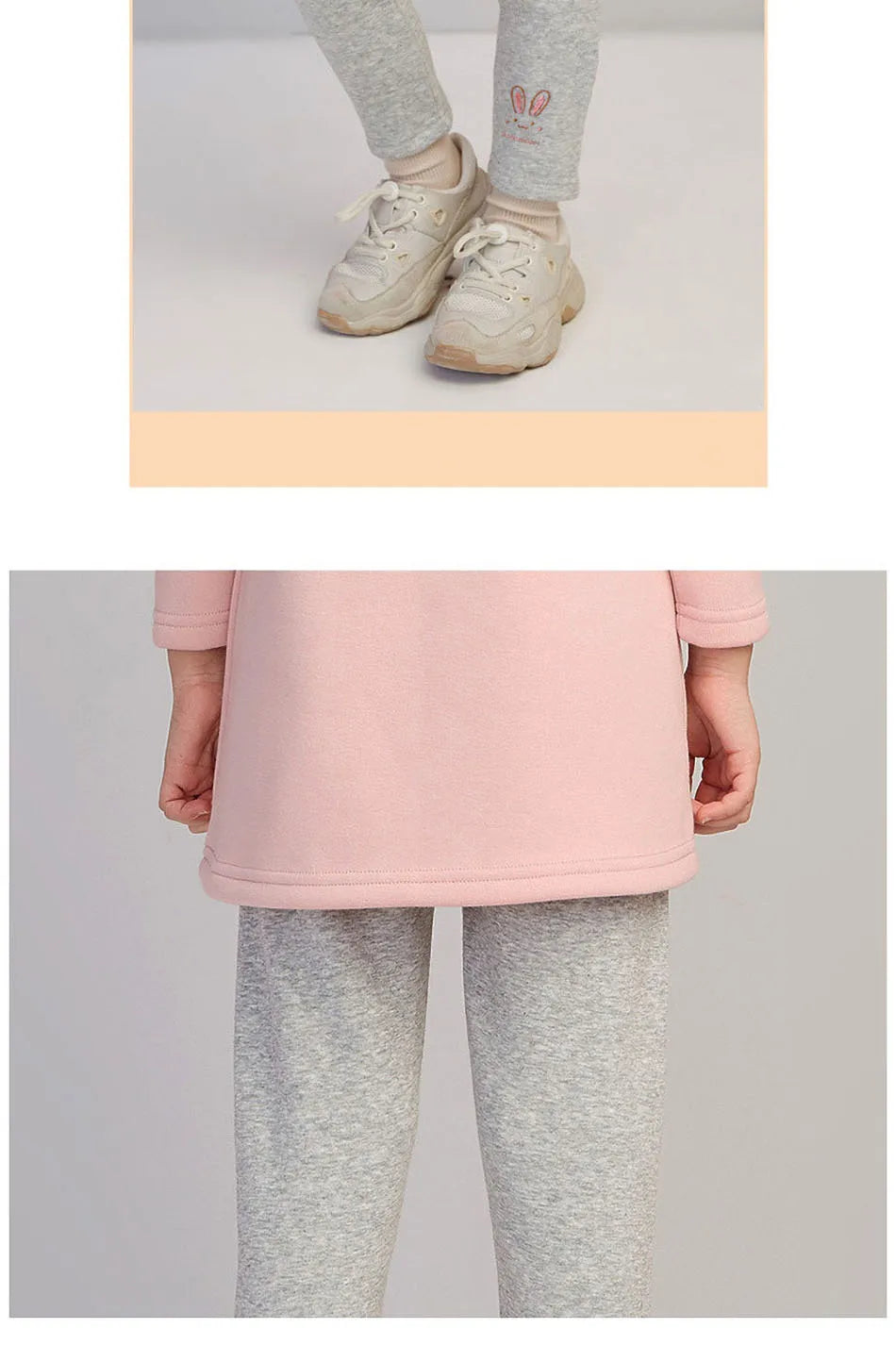 Girls Fleece-Lined Bunny Leggings (3-8Y)