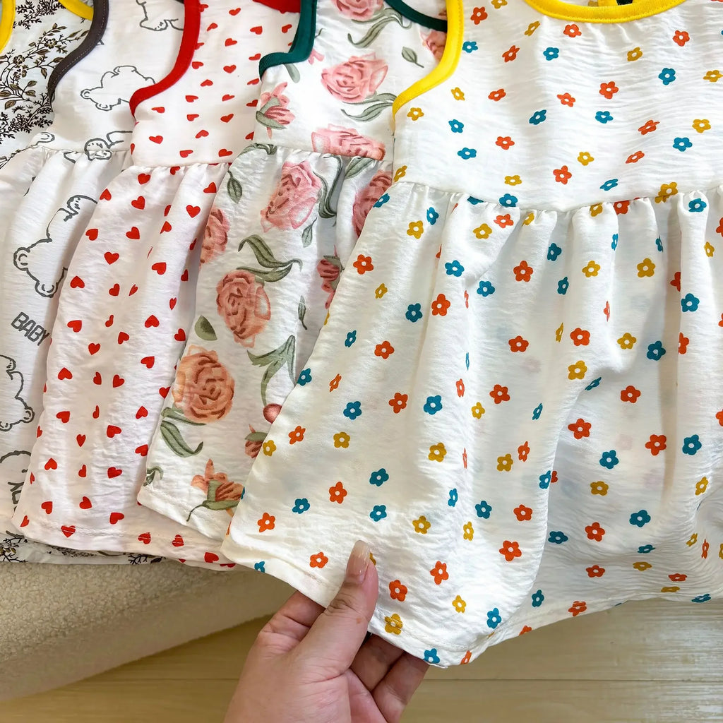 Baby Girl Printed Sleeveless Princess Dress