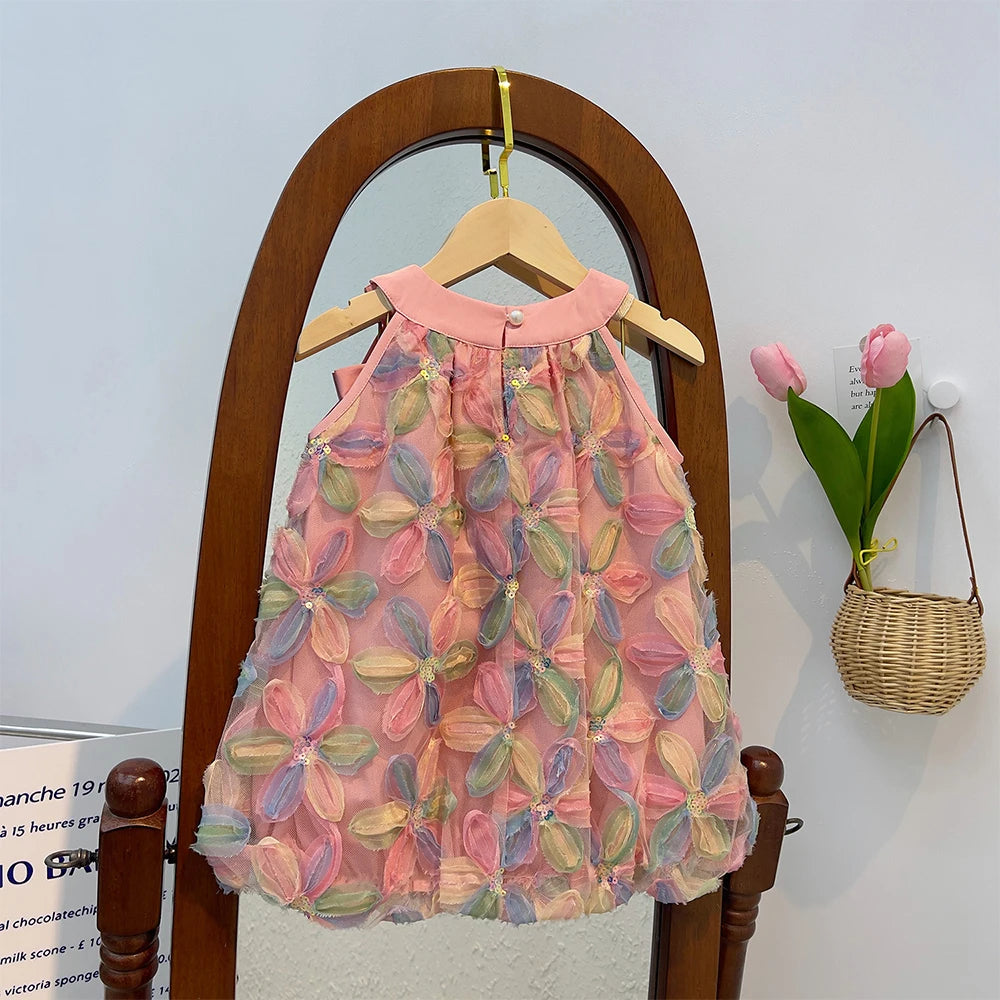Girls' Floral Princess Dress | Sleeveless A-Line | Ages 3-7 Years