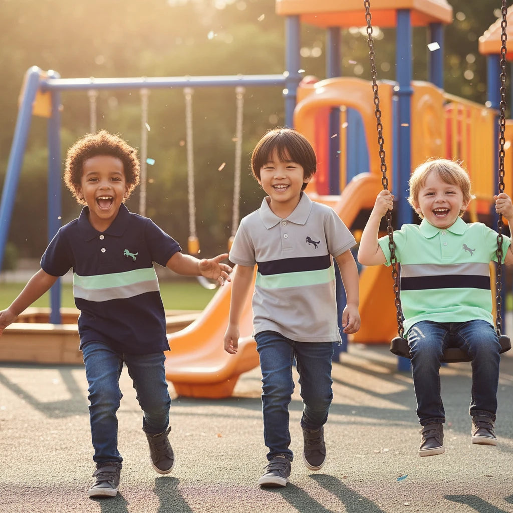 Boys 3-Piece Polo Shirt Set (1-10 Years)