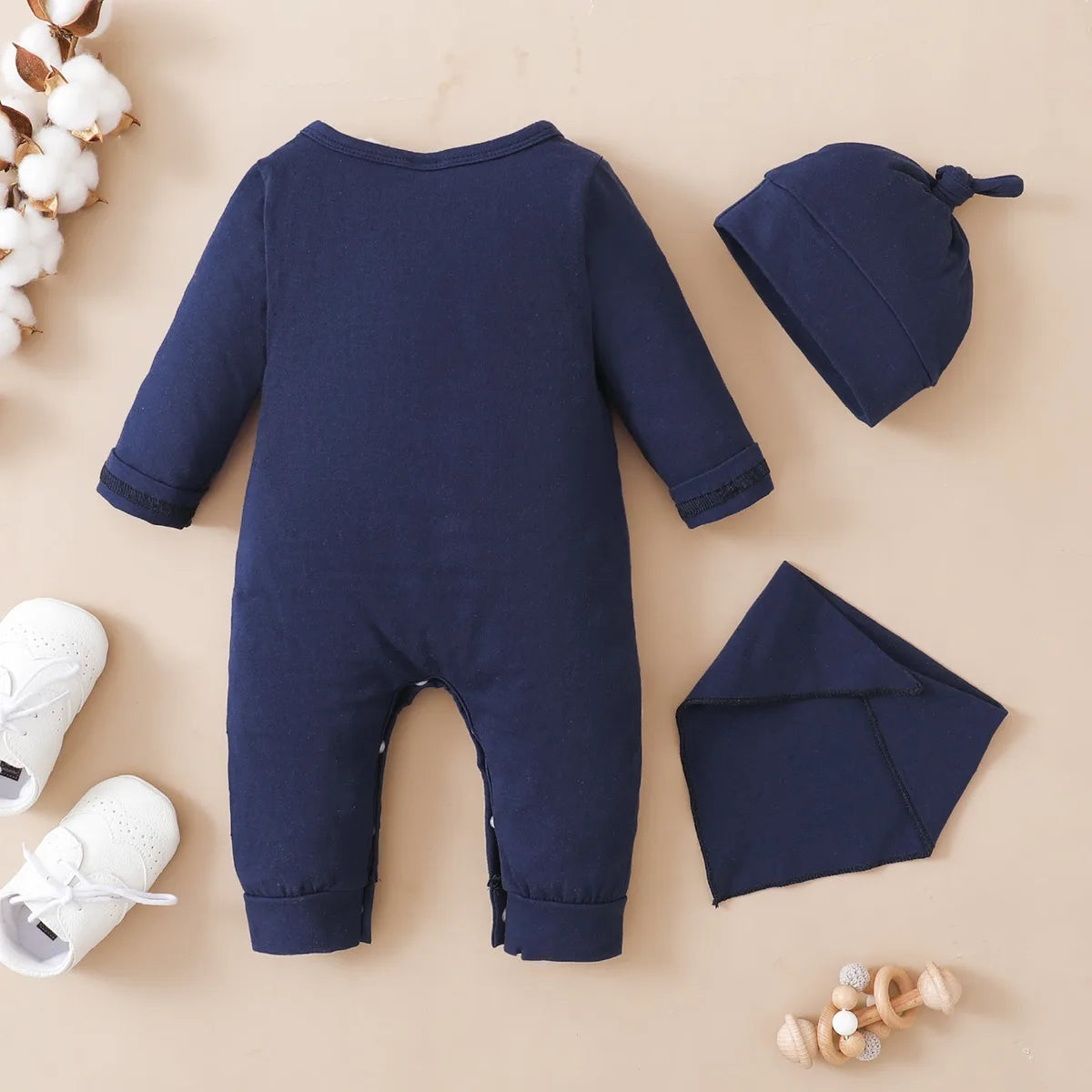 Baby Boy Letter Print Romper with Hat (0-12M)