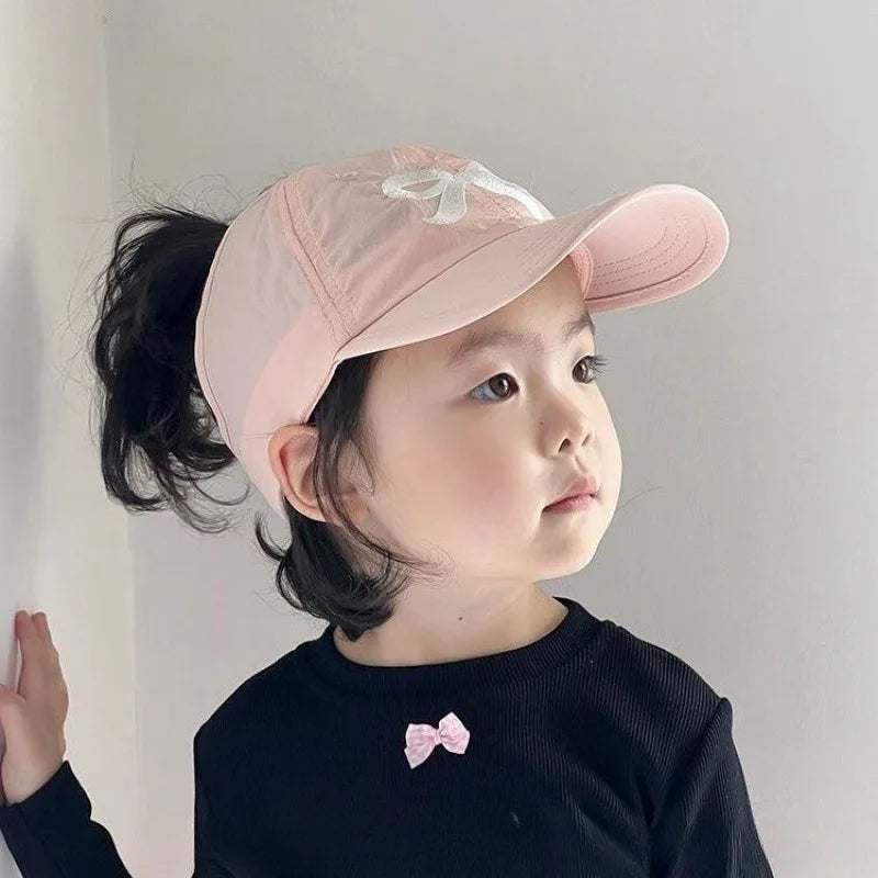 Girls' Sun Hat | Adjustable Baseball Cap with Bow | UV Protection | Ages 2–8