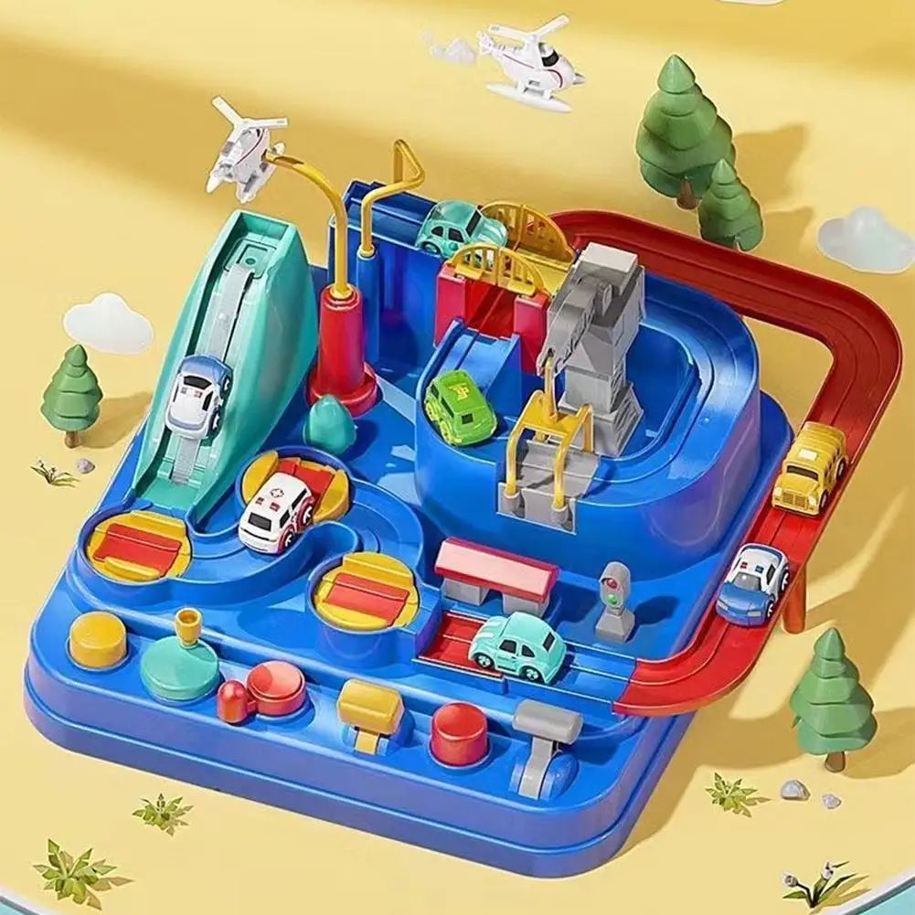 Racing Rail Car Track Set for Kids – Animals & Space Themes