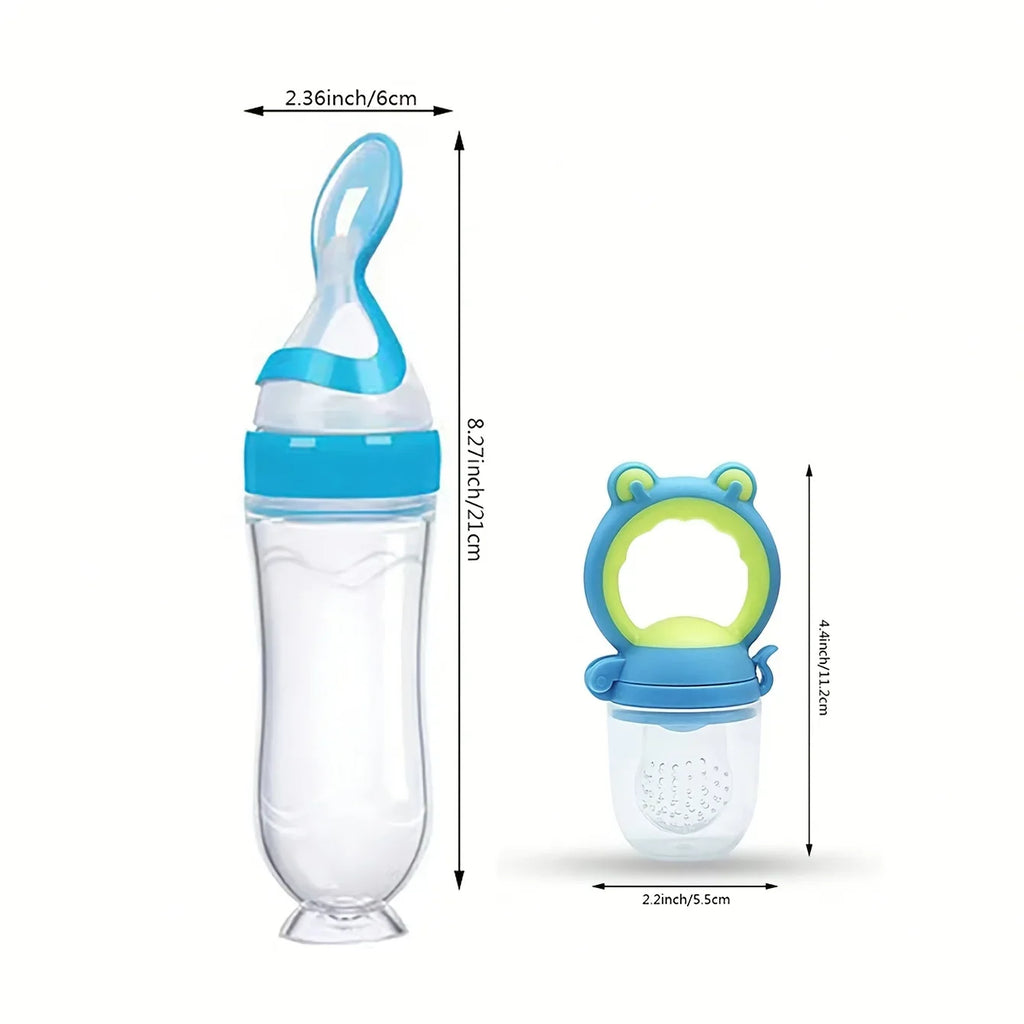 7-Piece Baby Feeding Set – Silicone Bottles & Fruit Feeder Pacifiers | 0–2Y