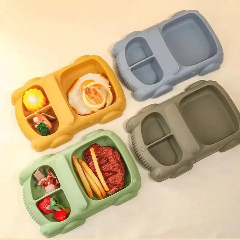 Silicone Baby Feeding Set with Suction Bowl, Plate, Spoon, Fork & Bib | BPA-Free