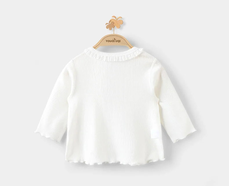 Baby Girls Sweet Long-Sleeve Floral Cotton Top | All Seasons
