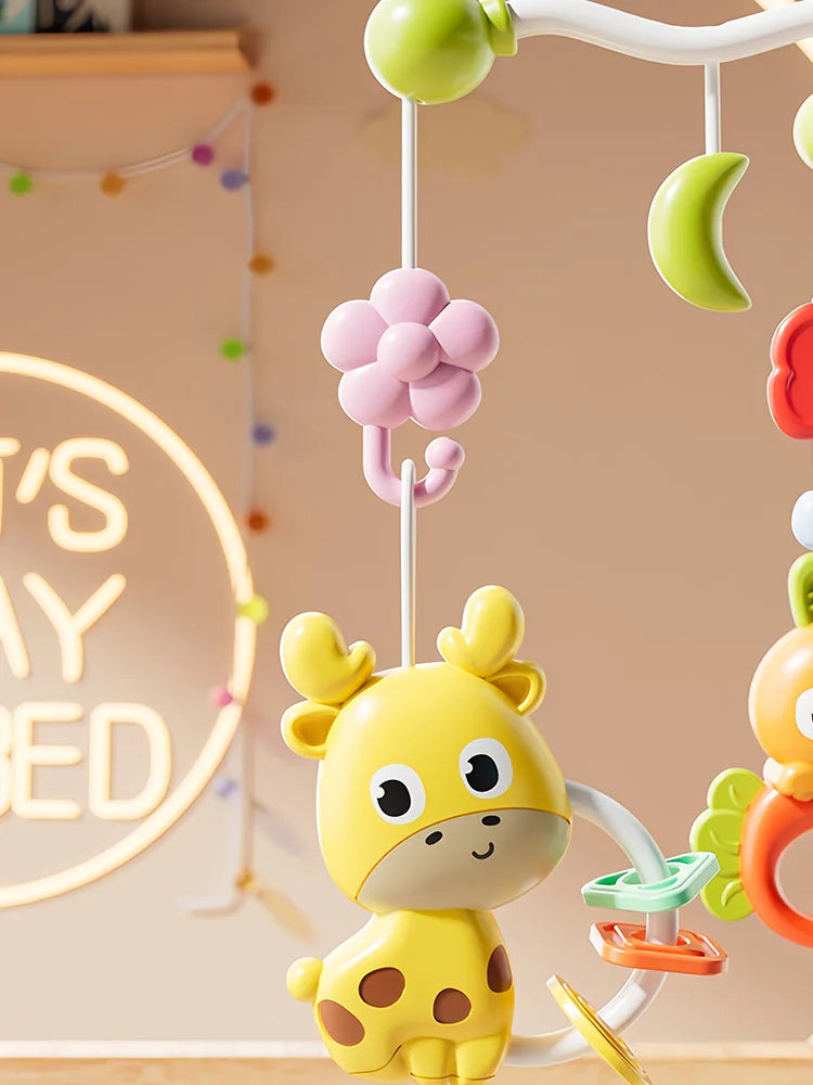360° Musical Baby Crib Mobile Rotating Night Light Bed Bell Toy Four Speed Timming Hanging Infant Newborn Rattle Bedside Gift