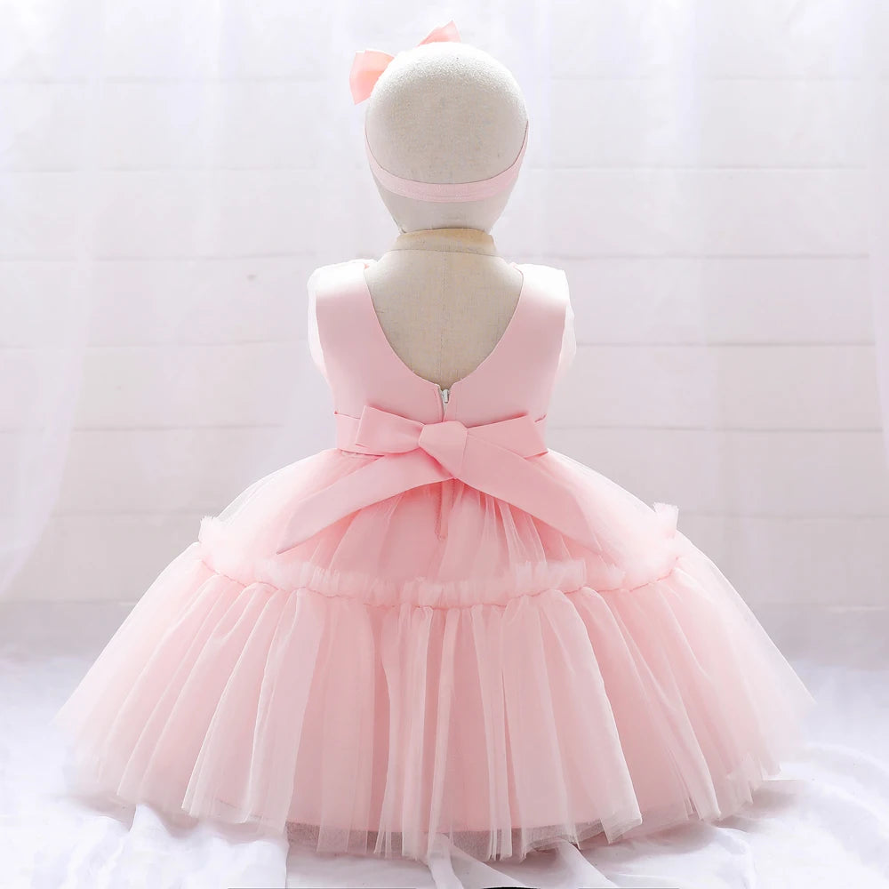 Baby Girls Tulle Ball Gown Dress | Birthday, Baptism & Wedding Party Dress 3M–5Y