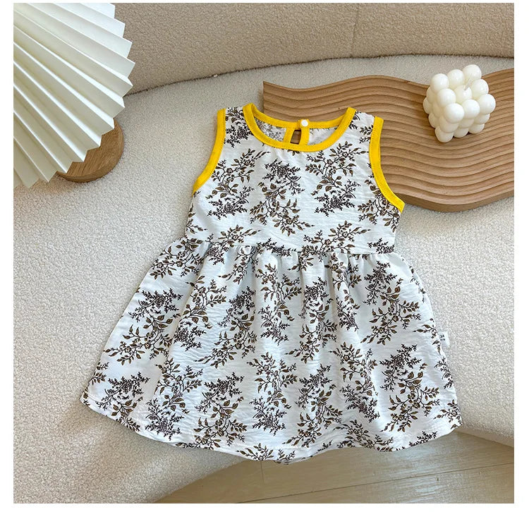 Baby Girl Printed Sleeveless Princess Dress