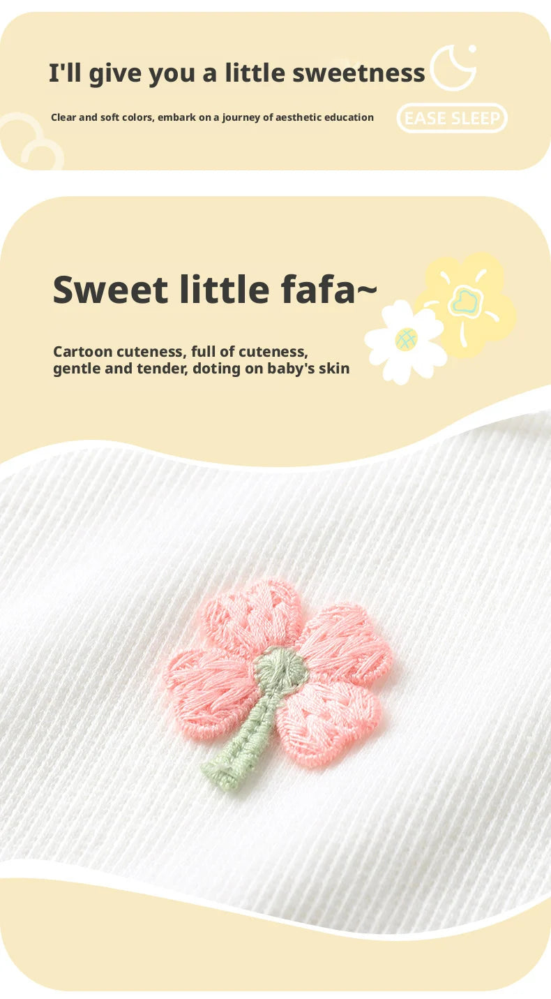 Baby Girls Sweet Long-Sleeve Floral Cotton Top | All Seasons