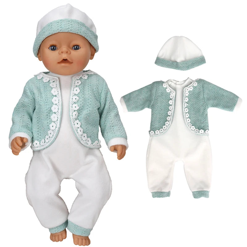 Baby Doll Clothes Set For 40cm Reborn Baby Dolls Rompers Toys Outfits Children Girl Gifts