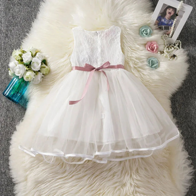 Baby Girls Floral Summer Dress | Sleeveless Ball Gown Party Dress 12M–5Y