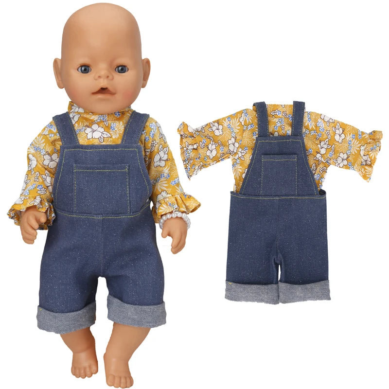 Baby Doll Clothes Set For 40cm Reborn Baby Dolls Rompers Toys Outfits Children Girl Gifts