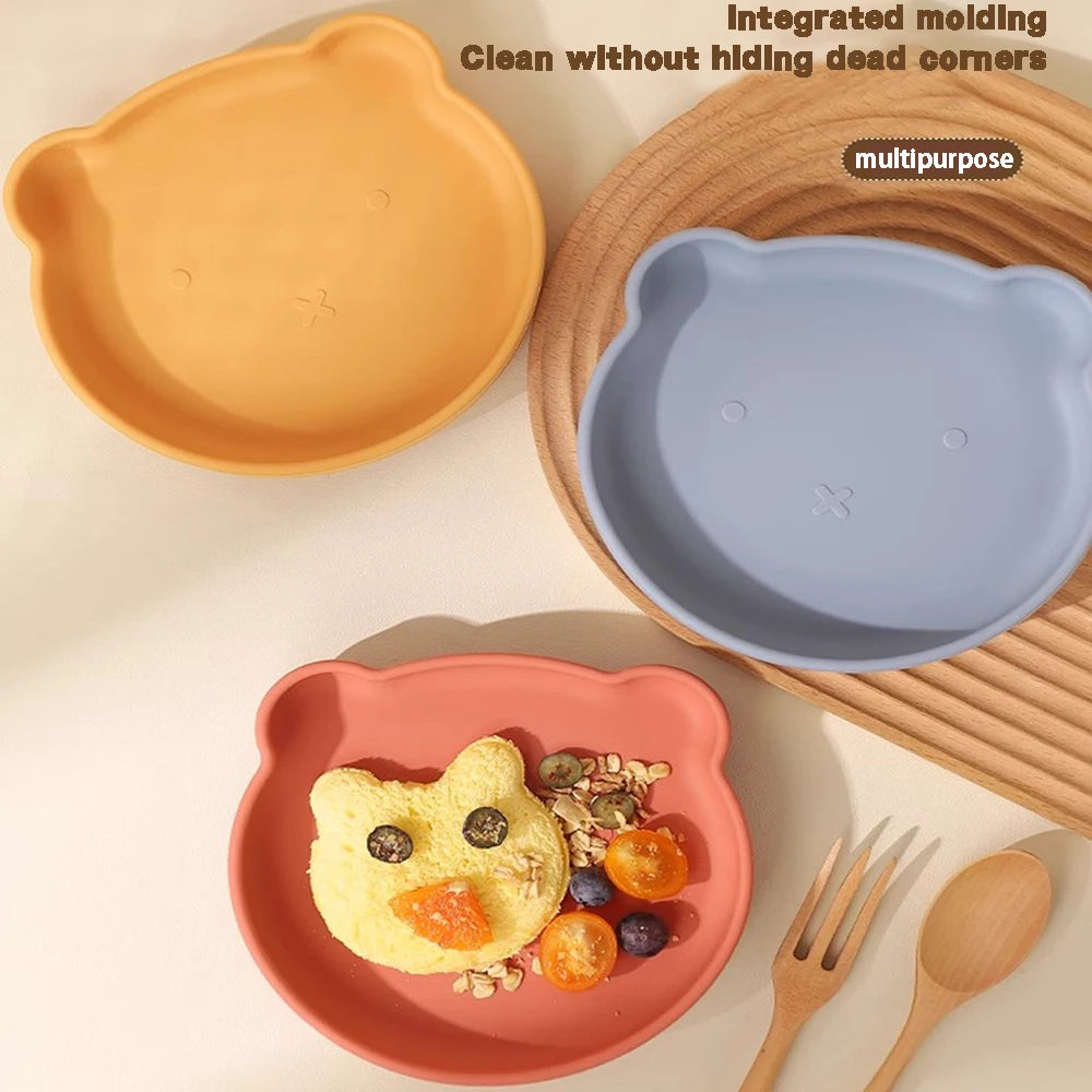 Silicone Baby Tableware Set | Plate, Bowl, Cup, Fork & Spoon | BPA-Free