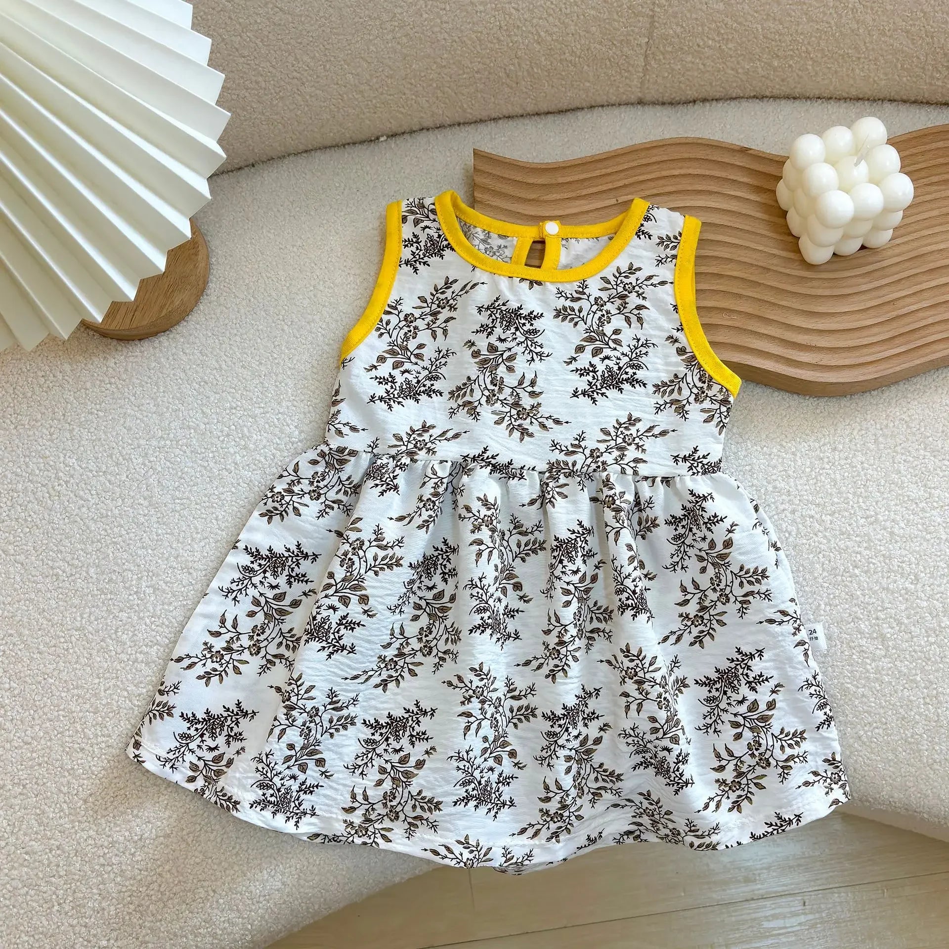 Baby Girl Printed Sleeveless Princess Dress