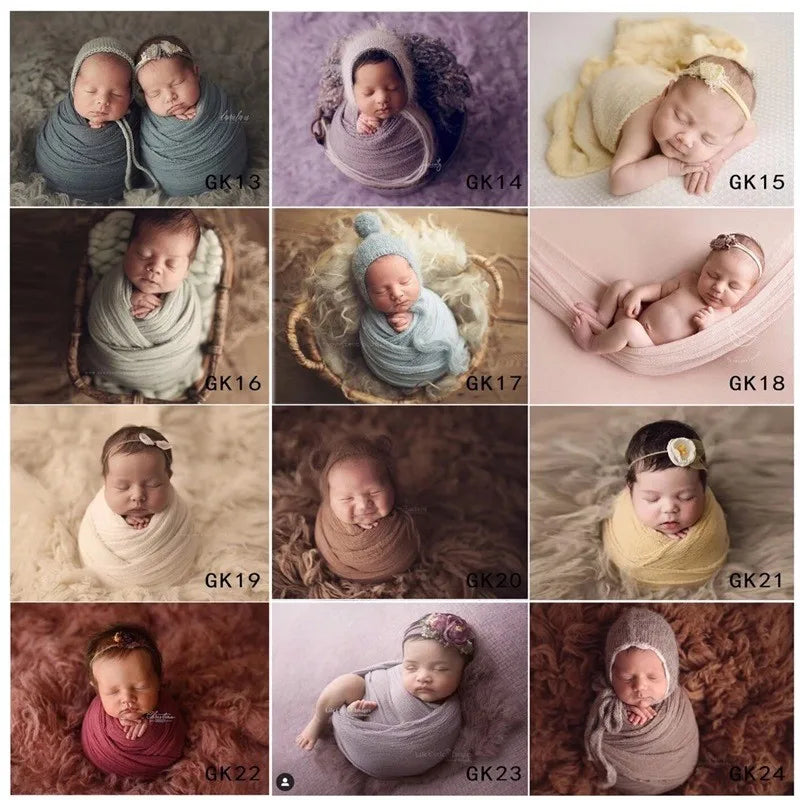 Newborn Photography Wrap – 3 Metre Stretch Seersucker Swaddle