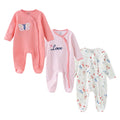 Baby Rompers 3-Pack - Soft Cotton Long Sleeve