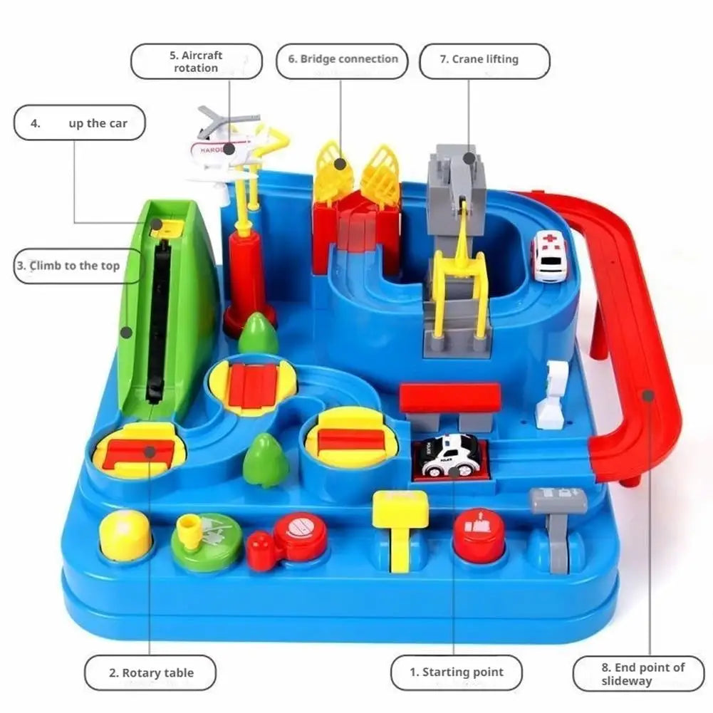 Racing Rail Car Track Set for Kids – Animals & Space Themes