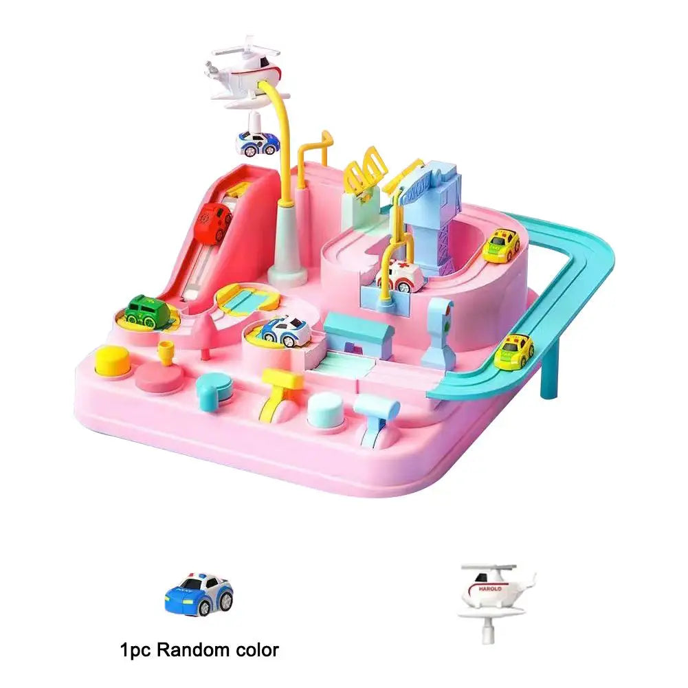 Racing Rail Car Track Set for Kids – Animals & Space Themes
