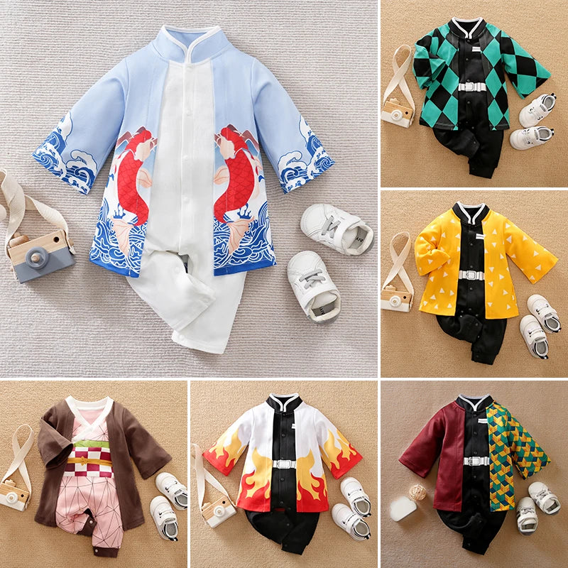 Baby Cartoon Cape-Style Romper – 100% Cotton Unisex Bodysuit | 0–18M