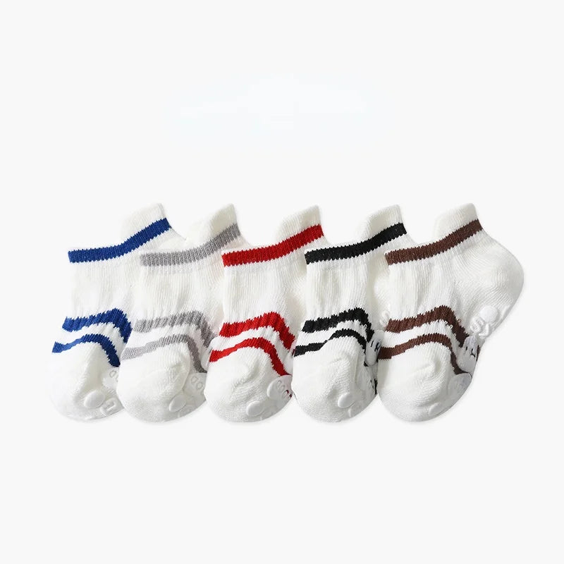 5 Pairs Non-slip Baby Socks Cotton Kids Boy Baby Toddler Girls Summer Children's Socks Winter Spring 0-8 Years Old