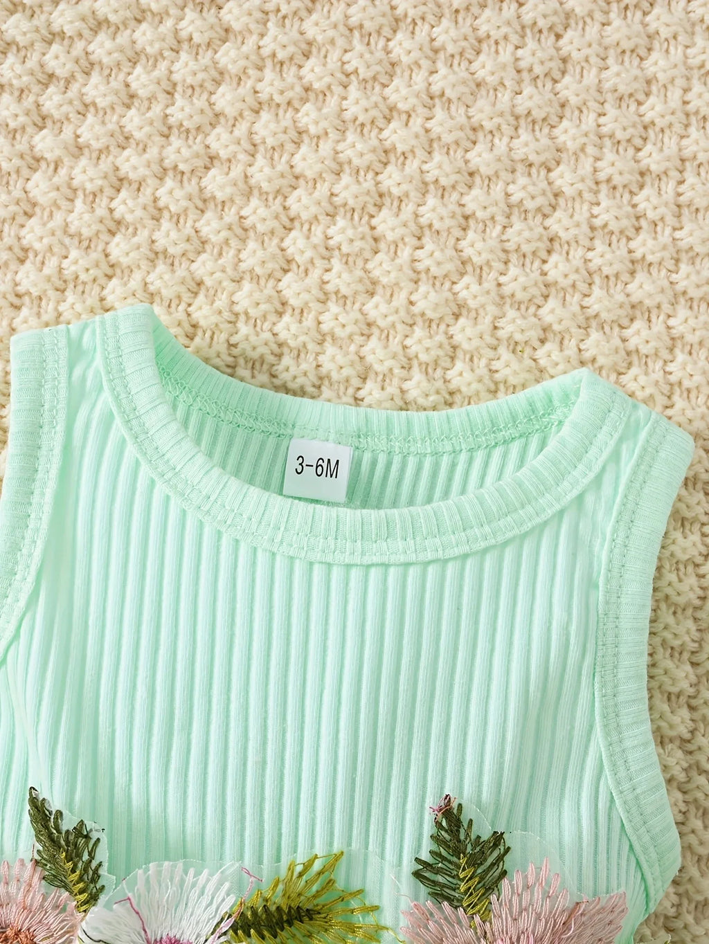 Baby Girls Summer Floral Vest & Mesh Dress Set | 2-Piece