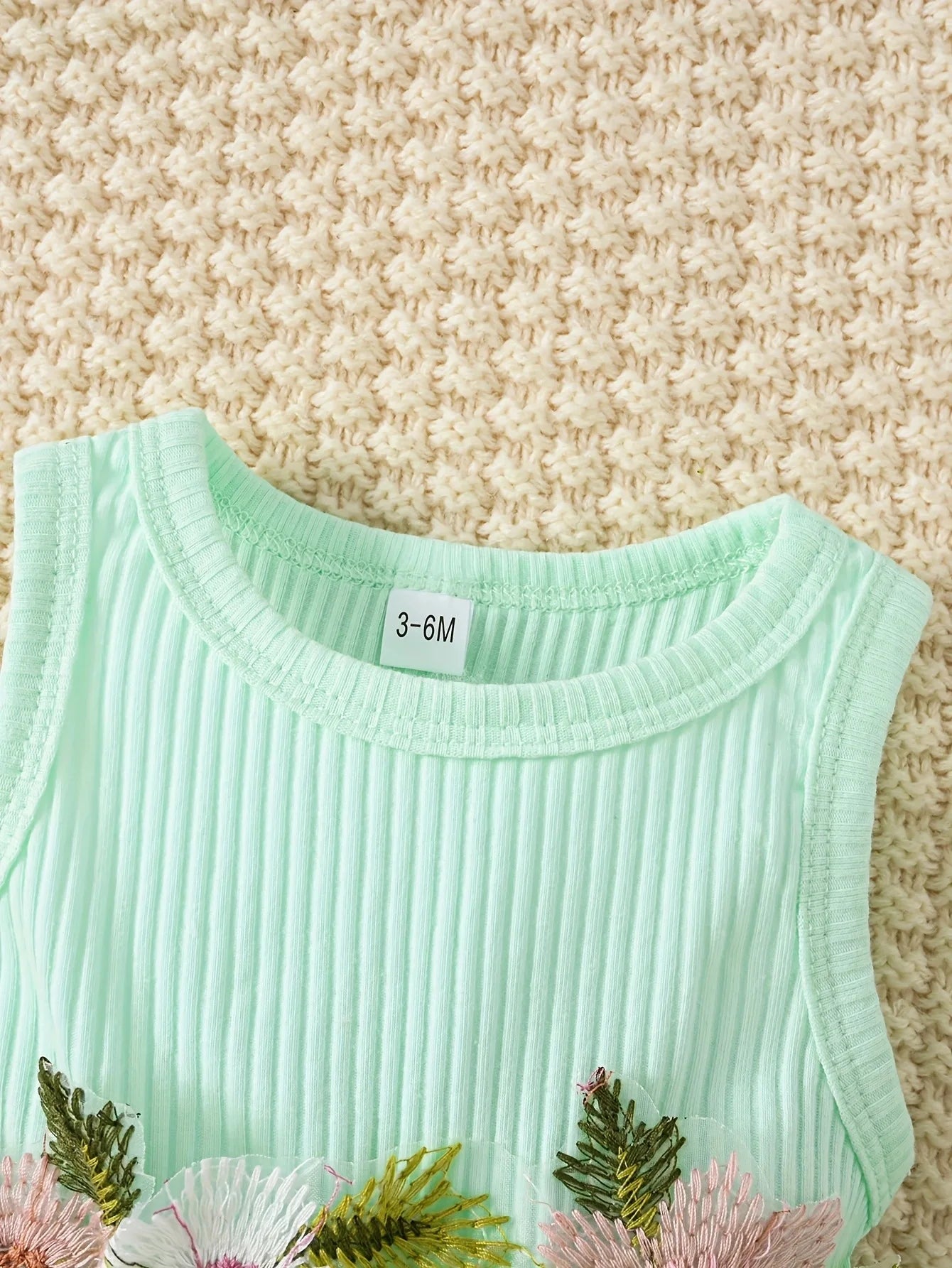 Baby Girls Summer Floral Vest & Mesh Dress Set | 2-Piece