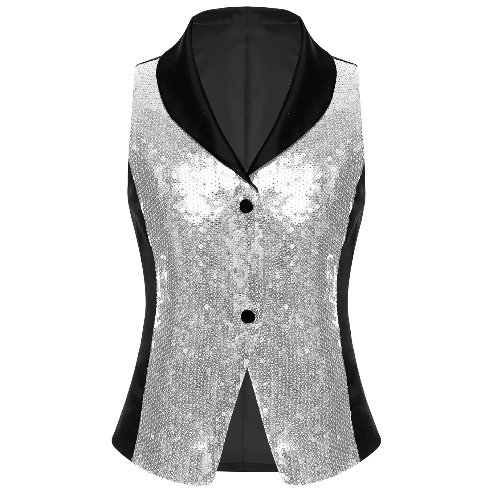 Girls' Sequin Lapel Waistcoat | Jazz Dance & Performance Vest Ages 6–16