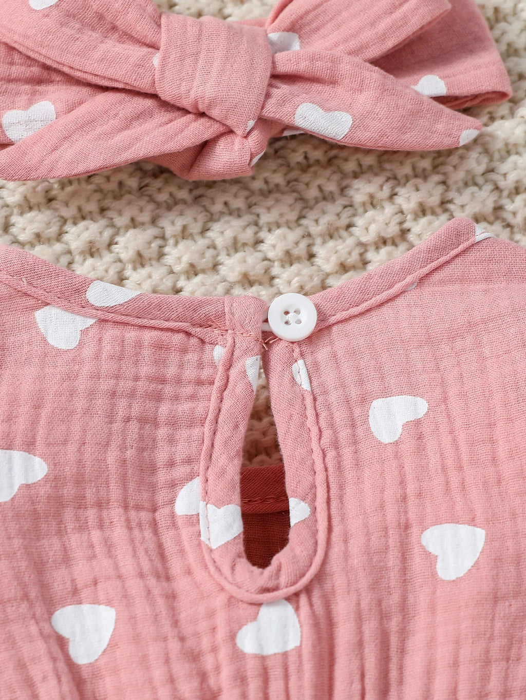 Baby Girl's Floral Jumpsuit with Headband (0–6M)