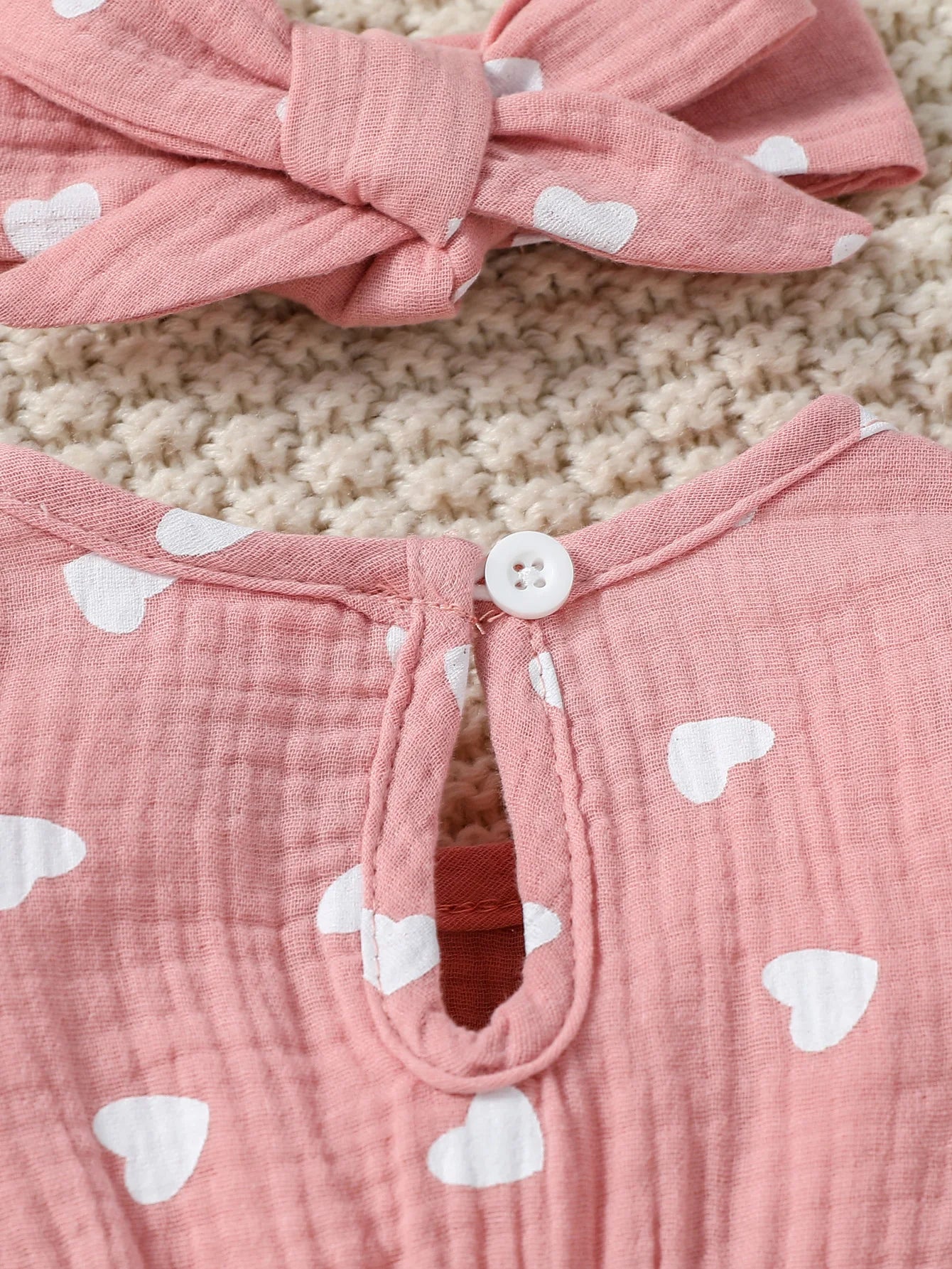 Baby Girl's Floral Jumpsuit with Headband (0–6M)