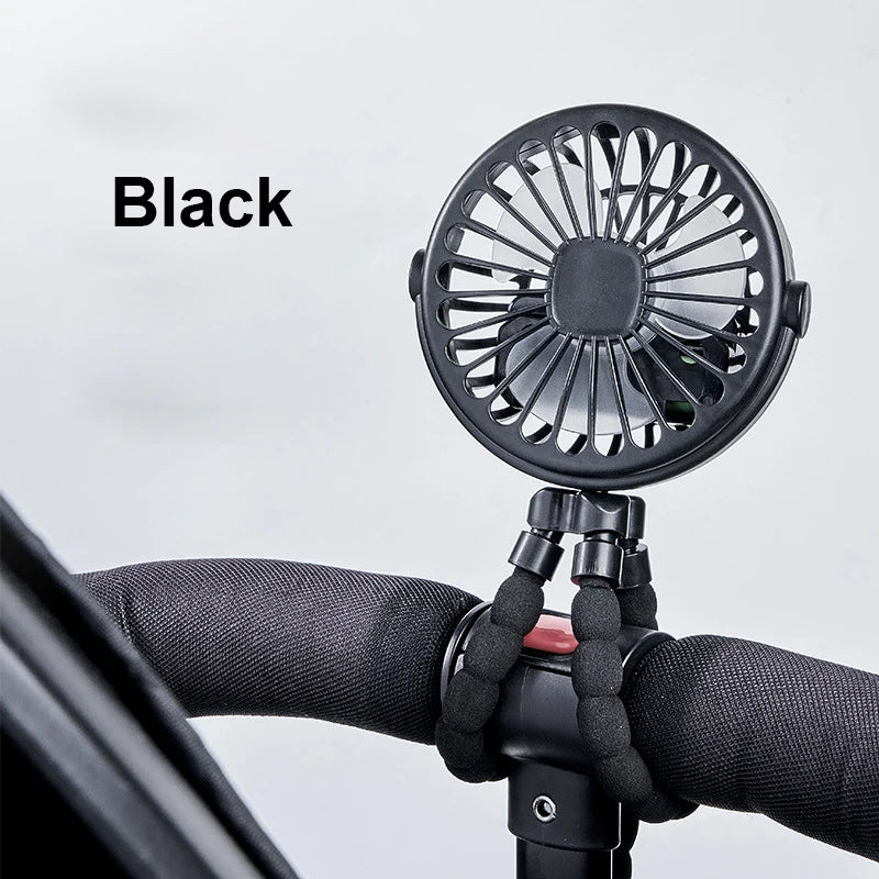 Mini Clip Fan – USB Rechargeable with 360° Rotation