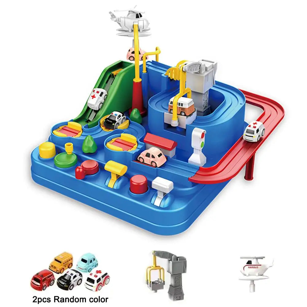 Racing Rail Car Track Set for Kids – Animals & Space Themes