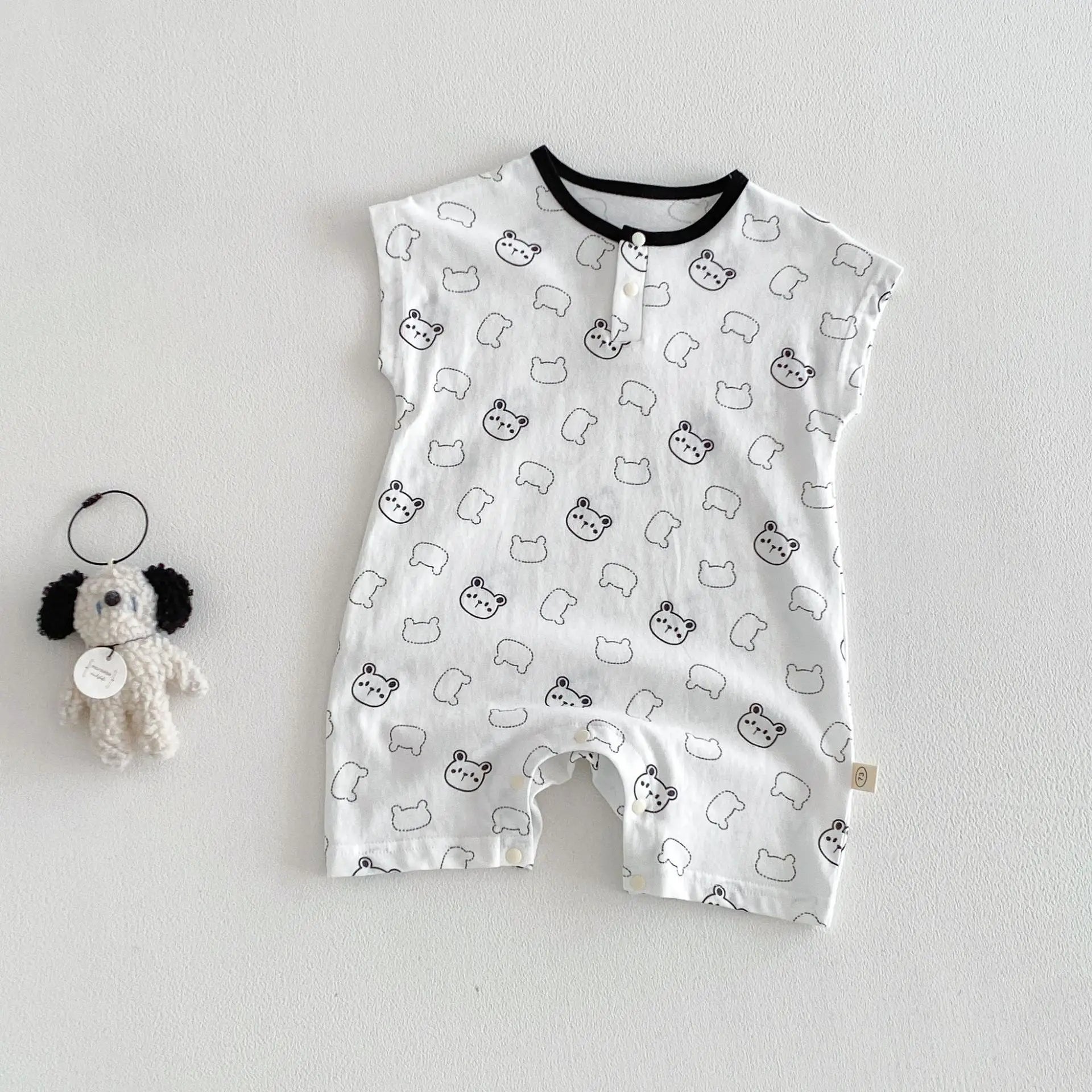 Baby Cartoon Print Summer Romper | Sleeveless Snap Bodysuit 3–24M