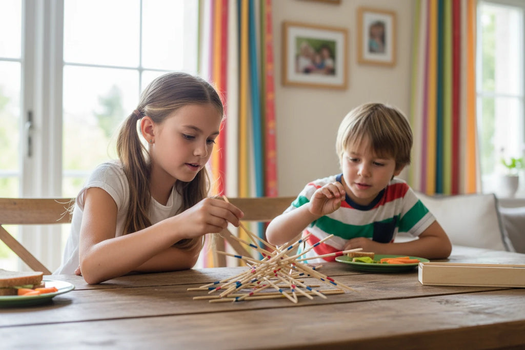 Wooden Mikado Pick Up Sticks Game Set with Storage Box