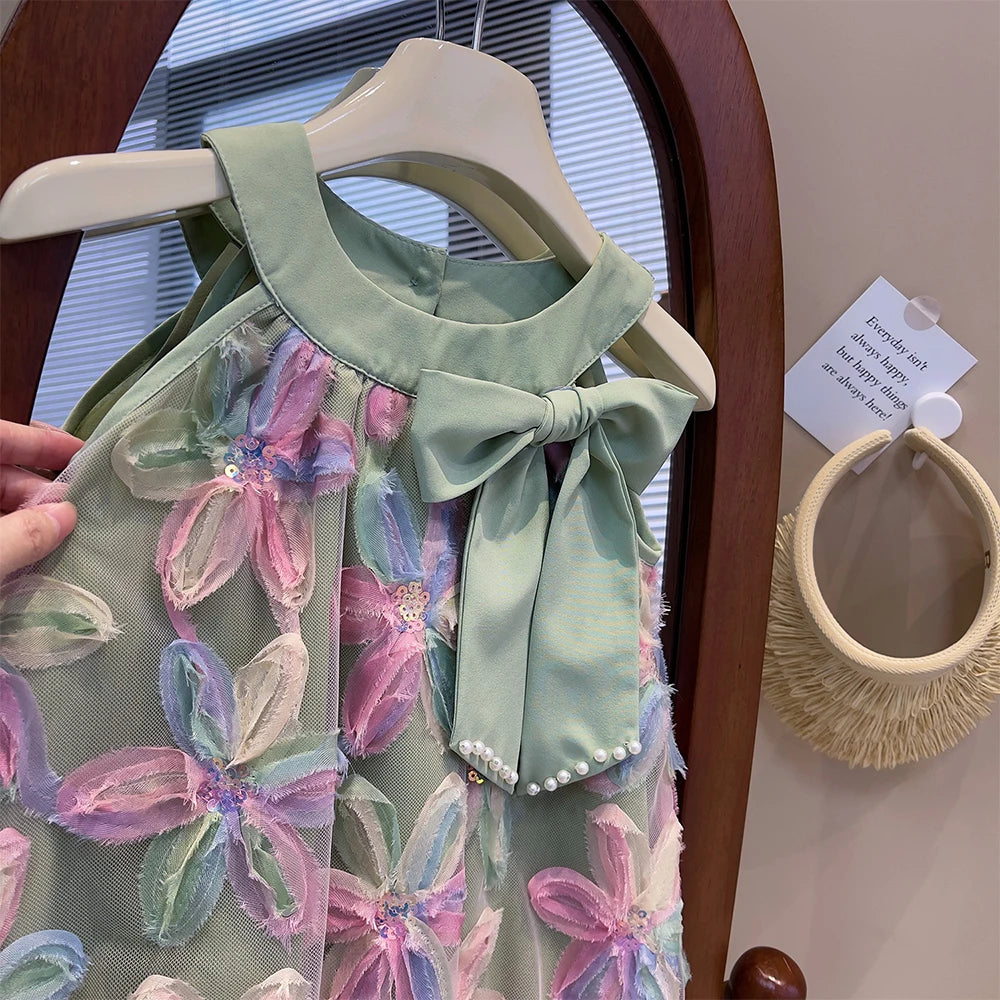 Girls' Floral Princess Dress | Sleeveless A-Line | Ages 3-7 Years