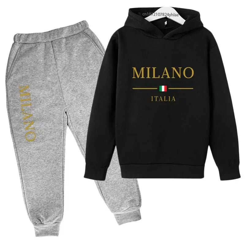 Kids Fashion Letter Print Hoodie & Pants Tracksuit (2-13 Years)