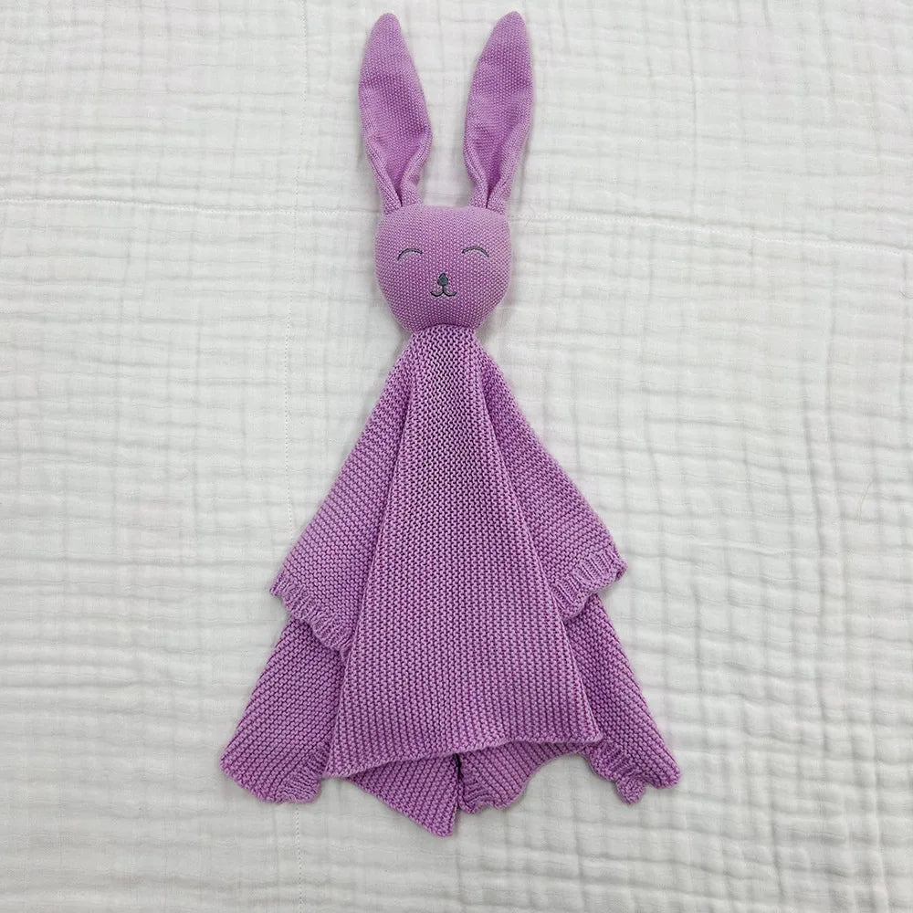 Baby gifts Lovey Animal Stroller Blanket Breathable Cotton Knitted Bunny Comforting Blanket