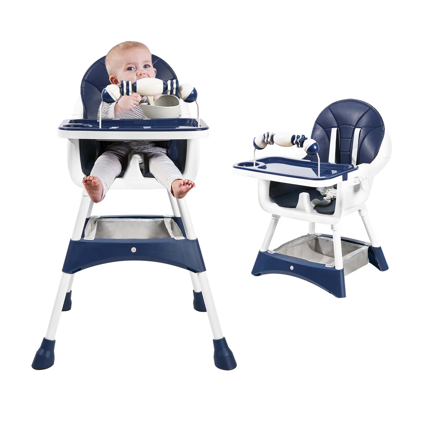 Baby High Chair – Convertible Toddler Dining Chair with Detachable Tray