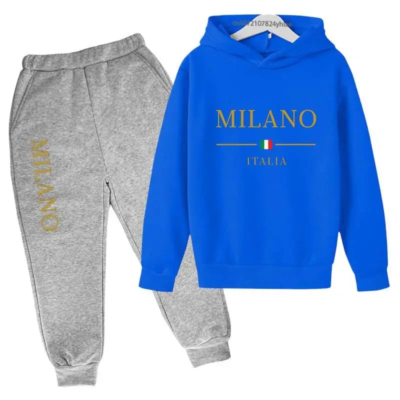 Kids Fashion Letter Print Hoodie & Pants Tracksuit (2-13 Years)