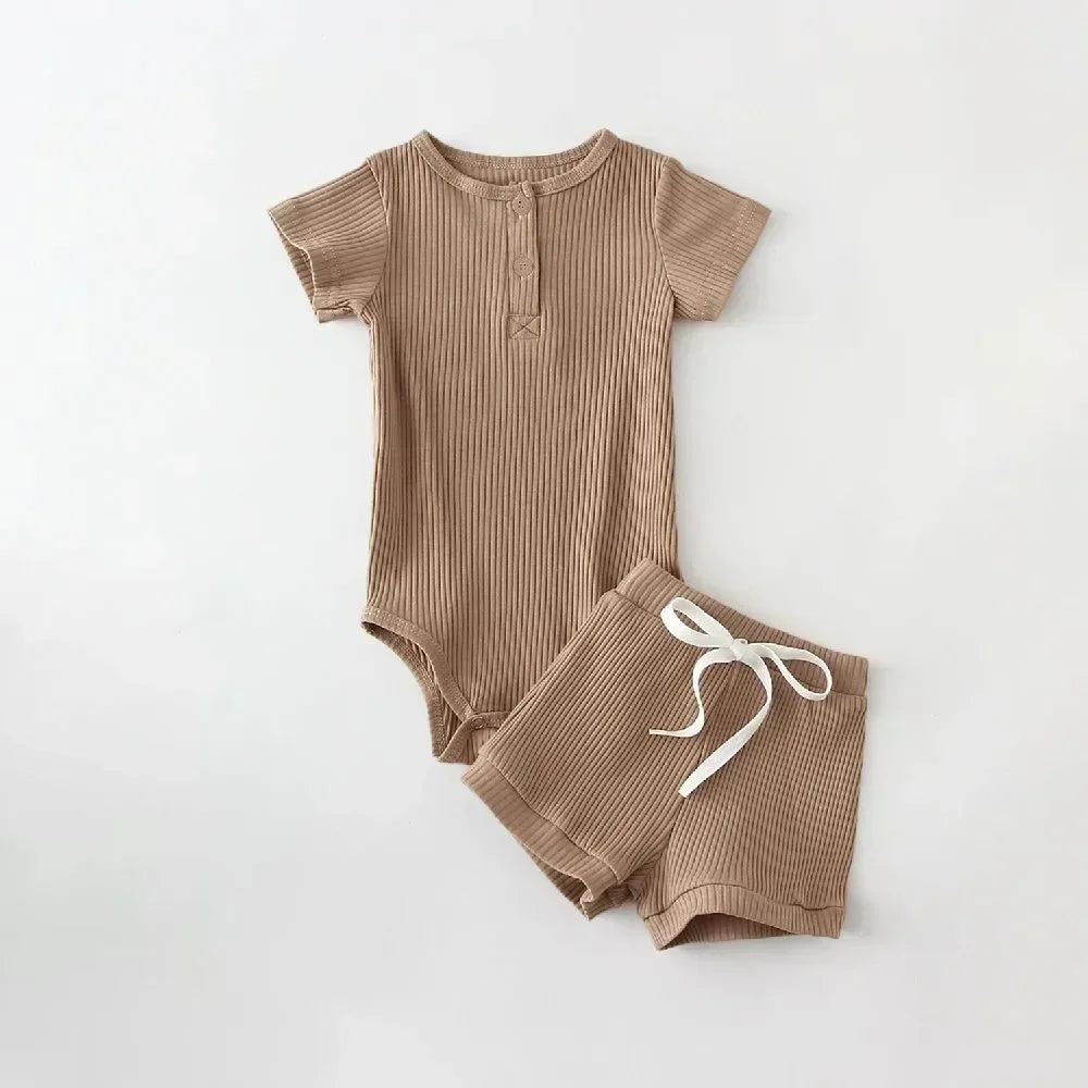 Baby Boy Summer Bodysuit & Shorts Set | 2-Piece Outfit