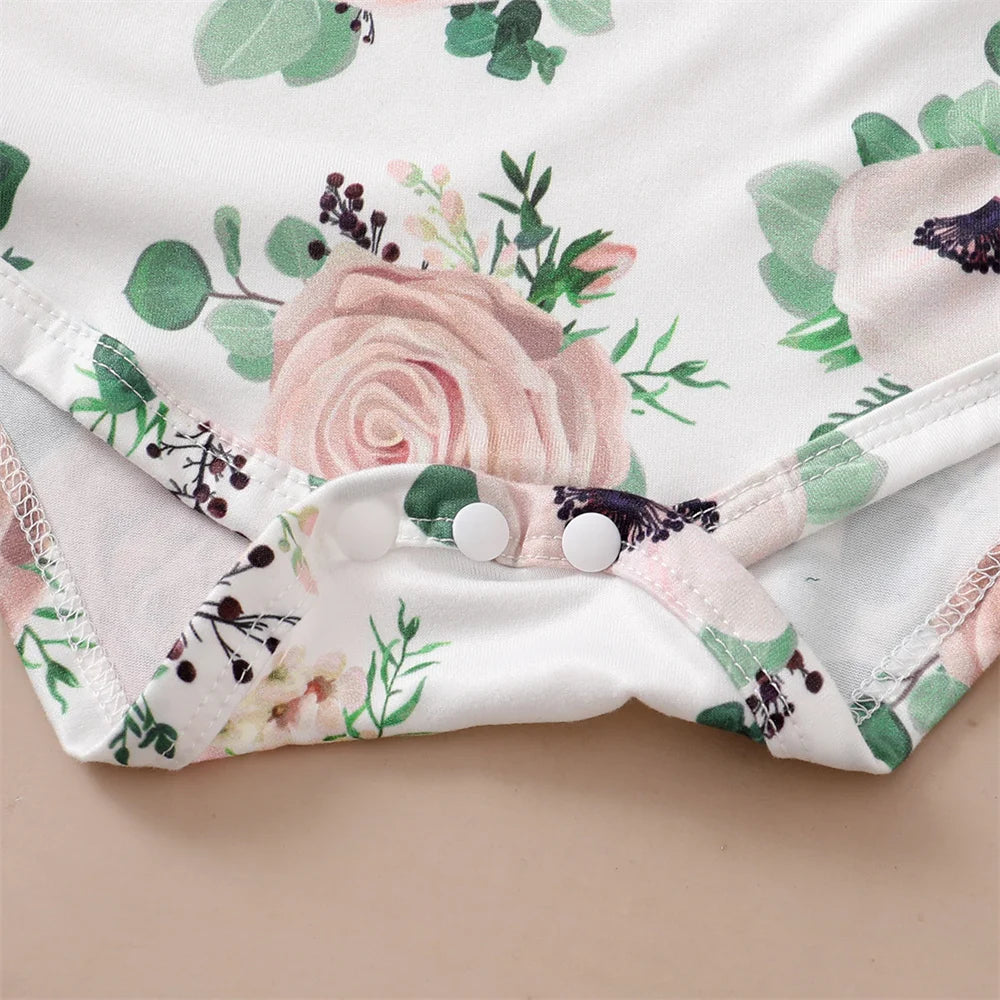 Newborn Baby Girl 3-Piece Floral Outfit Set